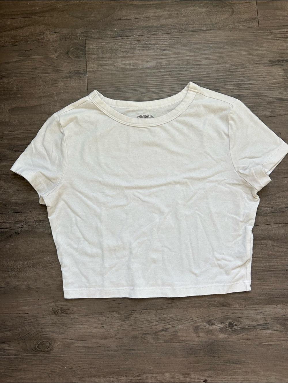 wild fable White Cropped Crewneck Tee